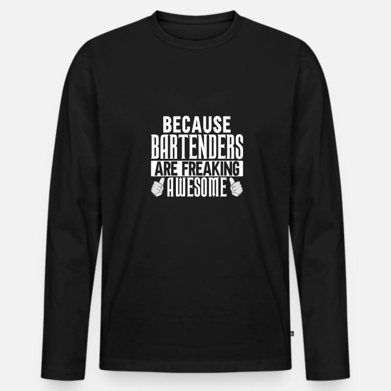 Barkeeper Geschenk Mixologist Spruch Bar - Männer Premium Bio Langarmshirt - Schwarz