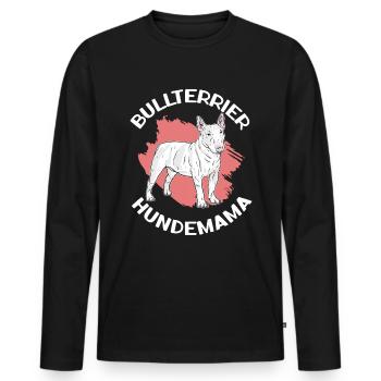 Bullterrier Hundemama Hundebesitzerin Geschenk - Männer Premium Bio Langarmshirt - Schwarz - Vorne - Nico (187cm)