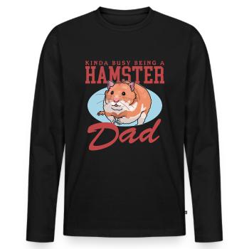 Hamster Dad | Dwarf Hamster Golden Hamster Gift - Men's Premium Organic Long Sleeve Shirt - black - Front - Nico (187cm)