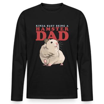 Hamster Papa Nain Hamster Golden Hamster Cadeau - T-shirt manches longues Premium bio Homme - noir - Devant - Nico (187cm)