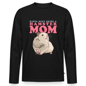 Hamster Maman Nain Hamster Golden Hamster Cadeau - T-shirt manches longues Premium bio Homme - noir - Devant - Nico (187cm)