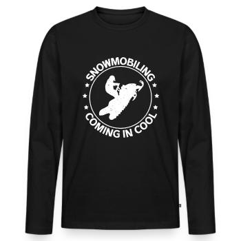 Snowmobile Snowmobiler Snowmobile Gift - Men's Premium Organic Long Sleeve Shirt - black - Front - Nico (187cm)