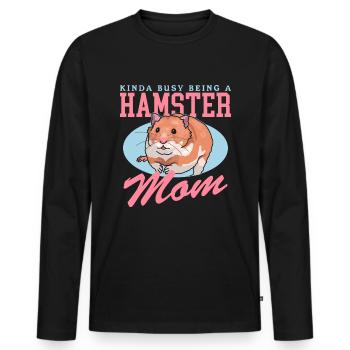 Hamster Mom | Dwarf Hamster Golden Hamster Gift - Men's Premium Organic Long Sleeve Shirt - black - Front - Nico (187cm)