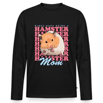 Hamster Maman Doré Hamster Nain Hamster Cadeau - T-shirt manches longues Premium bio Homme - noir - Devant - Nico (187cm)