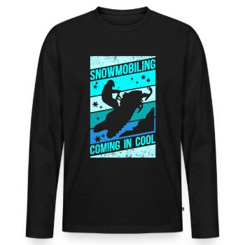 Snowmobile Snowmobile Snowmobile Gift - Men's Premium Organic Long Sleeve Shirt - black - Front - Nico (187cm)