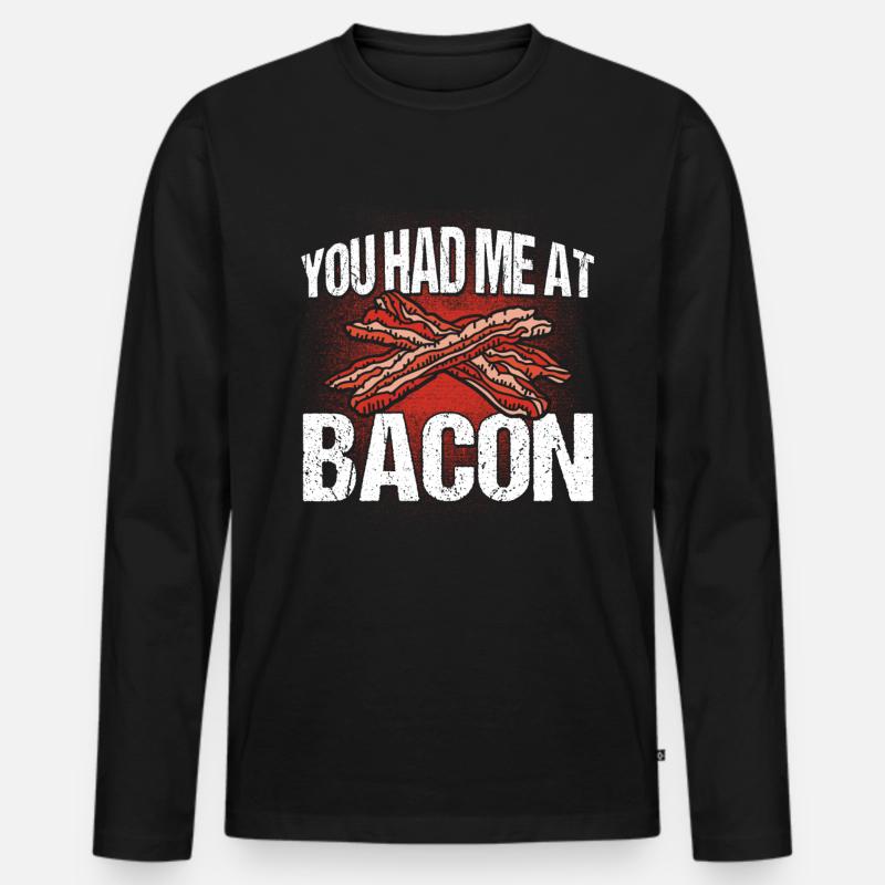 Du Hattest Mich Bei Bacon - Männer Premium Bio Langarmshirt - Schwarz