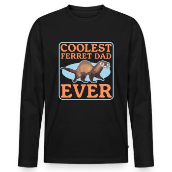 Frettchen Dad Frettchen Liebhaber Geschenk - Männer Premium Bio Langarmshirt - Schwarz - Vorne - Nico (187cm)