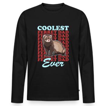 Ferret Dad Ferret Owner Gift - Men's Premium Organic Long Sleeve Shirt - black - Front - Nico (187cm)