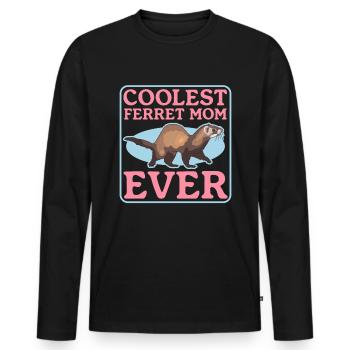 Ferret Mom Ferret Lover Gift - Men's Premium Organic Long Sleeve Shirt - black - Front - Nico (187cm)