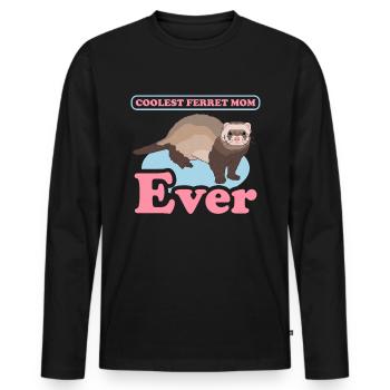 furet maman propriétaire furet cadeau - T-shirt manches longues Premium bio Homme - noir - Devant - Nico (187cm)
