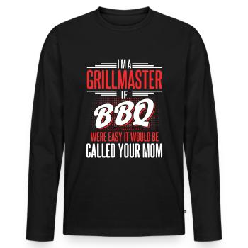 Bbq Grill Meat Lovers Grill Party Food Bbq - Men's Premium Organic Long Sleeve Shirt - black - Front - Nico (187cm)