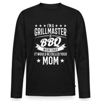 Bbq Grill Meat Lovers Grill Party Food Bbq - Men's Premium Organic Long Sleeve Shirt - black - Front - Nico (187cm)