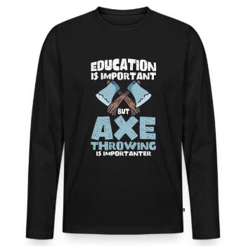 Axt Werfer Axt Werfen Axt Geschenk - Männer Premium Bio Langarmshirt - Schwarz - Vorne - Nico (187cm)