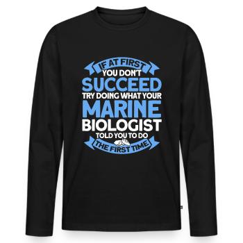 Marine Biologist Ocean Gift Marine Biology - Men's Premium Organic Long Sleeve Shirt - black - Front - Nico (187cm)