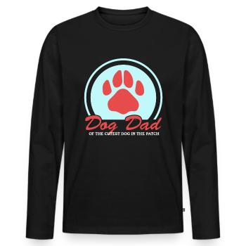 Hunde Dad Hundebesitzer Herrchen Geschenk - Männer Premium Bio Langarmshirt - Schwarz - Vorne - Nico (187cm)