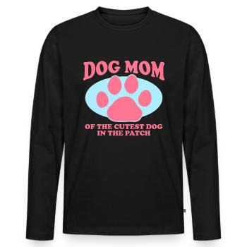 Chiens Maman Maîtresse Chien Propriétaire Cadeau - T-shirt manches longues Premium bio Homme - noir - Devant - Nico (187cm)