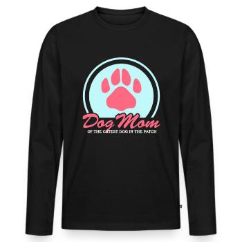 Chiens Maman Propriétaire Chien Maîtresse Cadeau - T-shirt manches longues Premium bio Homme - noir - Devant - Nico (187cm)