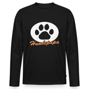 Dog Papa Master Dogs Dog Owner Gift - Men's Premium Organic Long Sleeve Shirt - black - Front - Nico (187cm)