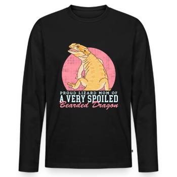 Bearded Dragon Mom | Bearded Dragons Reptiles Gift - Men's Premium Organic Long Sleeve Shirt - black - Front - Nico (187cm)