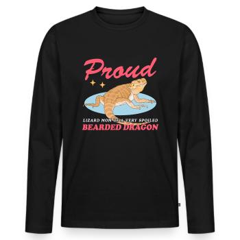 Bearded Dragon Mom Bearded Dragon Reptiles Gift - Men's Premium Organic Long Sleeve Shirt - black - Front - Nico (187cm)