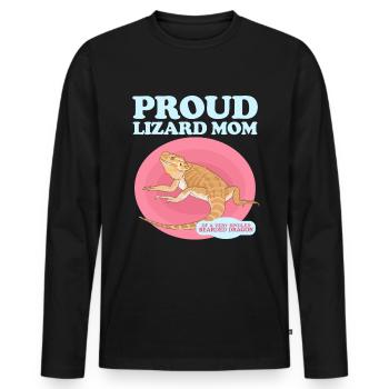 Bearded Dragon Mom Bearded Dragons Reptiles Gift - Men's Premium Organic Long Sleeve Shirt - black - Front - Nico (187cm)
