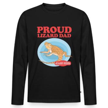 Bearded Dragon Dad Bearded Dragon Reptiles Gift - Men's Premium Organic Long Sleeve Shirt - black - Front - Nico (187cm)