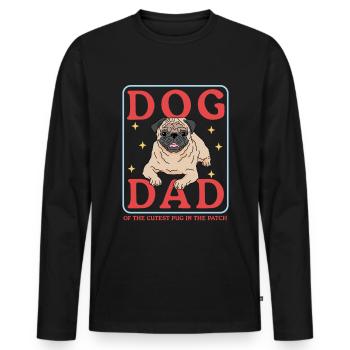 Mops Dad Hundebesitzer Hundeliebhaber Geschenk - Männer Premium Bio Langarmshirt - Schwarz - Vorne - Nico (187cm)