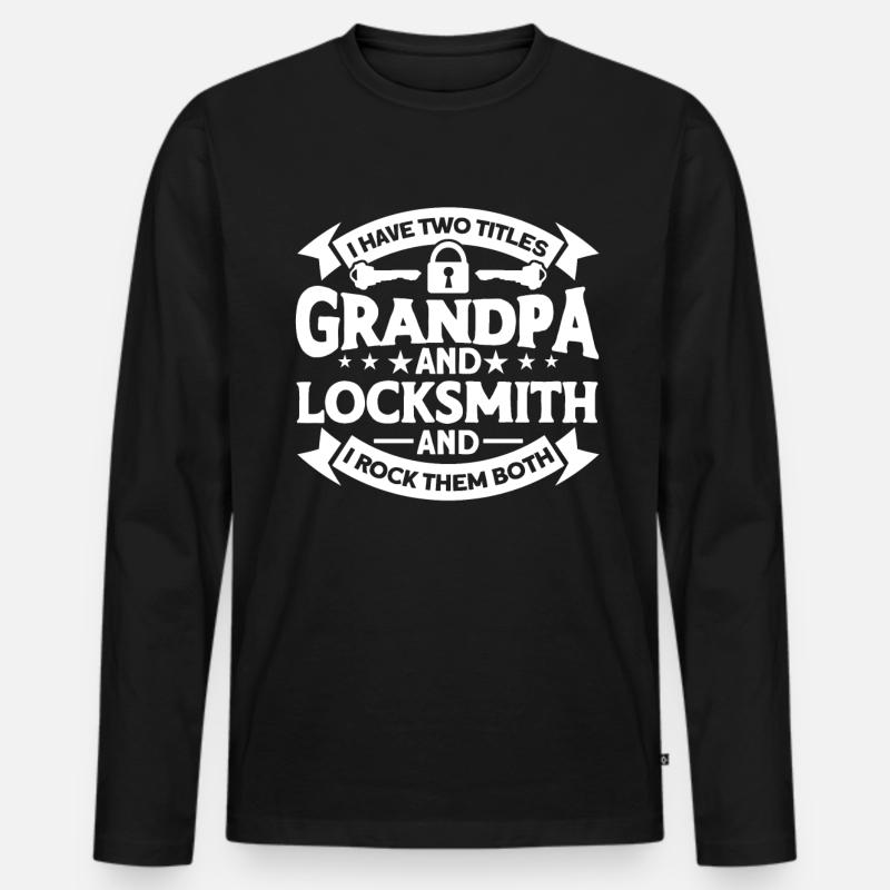 Locksmith Lock Picking Employee Locksmith - Men's Premium Organic Long Sleeve Shirt - black