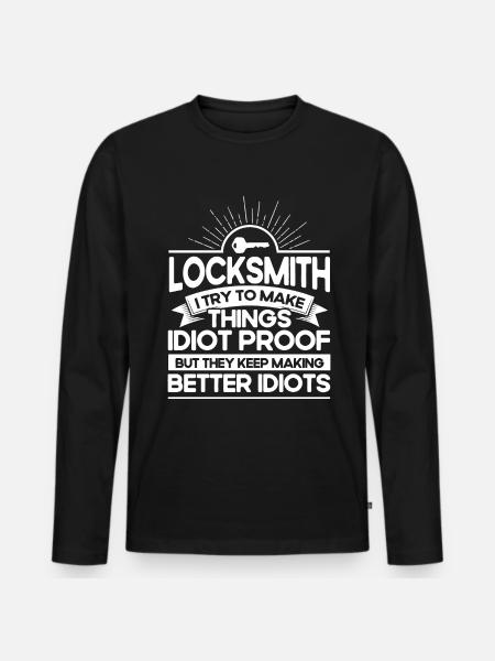 Locksmith Lock Picking Employee Locksmith - Men's Premium Organic Long Sleeve Shirt - black