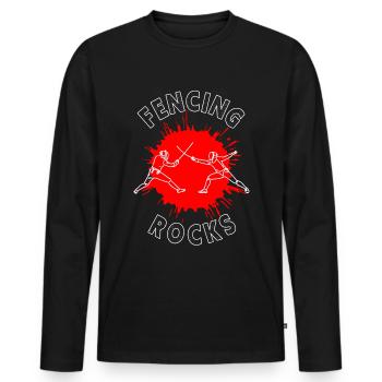 Fencing Fencing Fencing Gift - Men's Premium Organic Long Sleeve Shirt - black - Front - Nico (187cm)