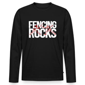 Fechten Fechter Fechtsportler Fechtsport Geschenk - Männer Premium Bio Langarmshirt - Schwarz - Vorne - Nico (187cm)