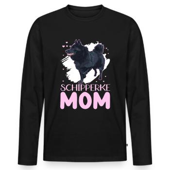 Schipperke Mom Dog Mama Dog Owner Cadeau - T-shirt manches longues Premium bio Homme - noir - Devant - Nico (187cm)