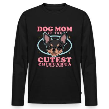 Chihuahua Mom Dog Owner Dogs Gift - Men's Premium Organic Long Sleeve Shirt - black - Front - Nico (187cm)