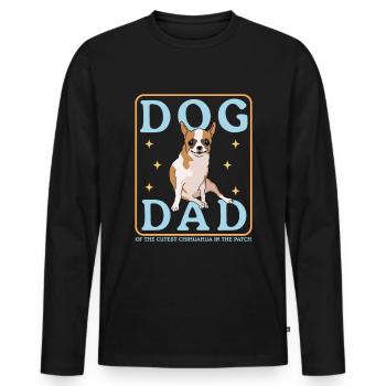 Chihuahua Dad Dog Owner Dog Papa Gift - Men's Premium Organic Long Sleeve Shirt - black - Front - Nico (187cm)