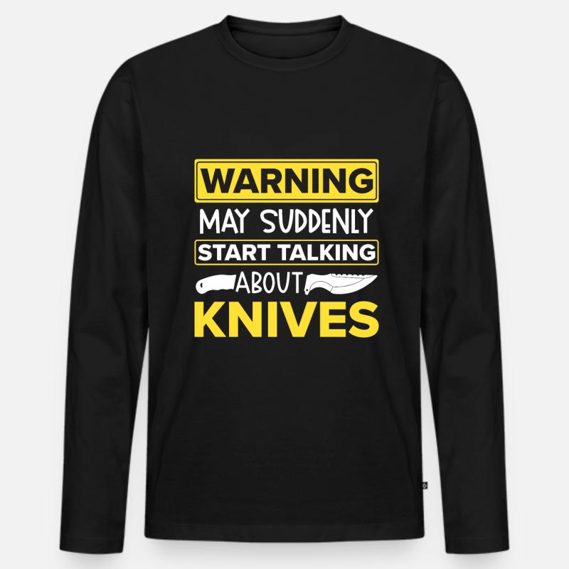 Messerwurfscheibe Geschenk Messerwerfer - Männer Premium Bio Langarmshirt - Schwarz