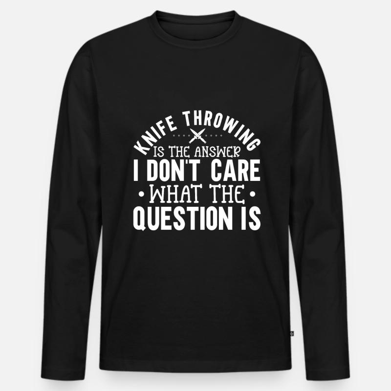 Messerwurfscheibe Geschenk Messerwerfer - Männer Premium Bio Langarmshirt - Schwarz