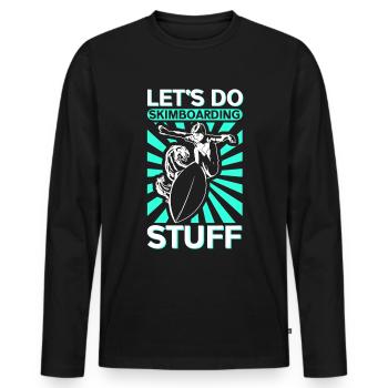 Skimboard Skimbording Surfing Skimborden Cadeau - T-shirt manches longues Premium bio Homme - noir - Devant - Nico (187cm)