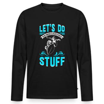 Skimbording Skimboard Surfing Skimborden Gift - Men's Premium Organic Long Sleeve Shirt - black - Front - Nico (187cm)