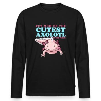 Axolotl Maman | Cadeau de Salamandre Axolotl - T-shirt manches longues Premium bio Homme - noir - Devant - Nico (187cm)