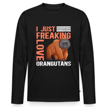 Orangutan Monkeys Orangutan Gift - Men's Premium Organic Long Sleeve Shirt - black - Front - Nico (187cm)