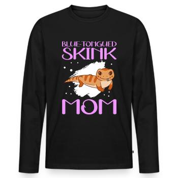 Scinque à la langue bleue Langue bleue Scinque Maman Cadeau - T-shirt manches longues Premium bio Homme - noir - Devant - Nico (187cm)