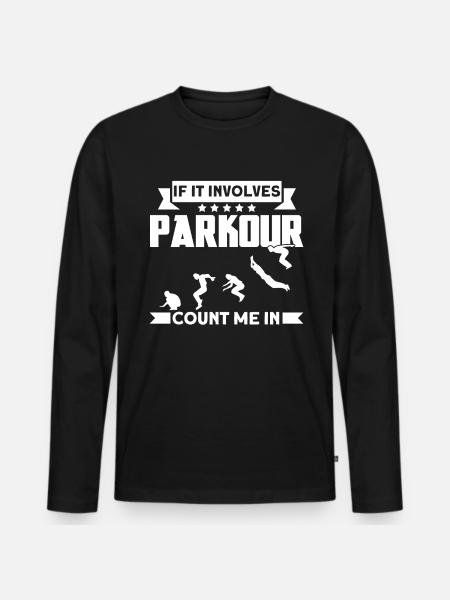 Parkour Gift Freerunning Parkour Runner - Men's Premium Organic Long Sleeve Shirt - black
