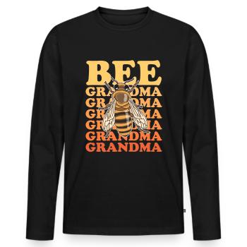 Beekeepers Beekeepers | Bee Grandma Gift - Men's Premium Organic Long Sleeve Shirt - black - Front - Nico (187cm)