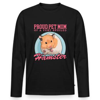 Hamster Mom Golden Hamster Dwarf Hamster Gift - Men's Premium Organic Long Sleeve Shirt - black - Front - Nico (187cm)