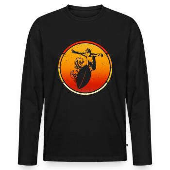Skimboard Surf Skimbording Skimbording Cadeau - T-shirt manches longues Premium bio Homme - noir - Devant - Nico (187cm)