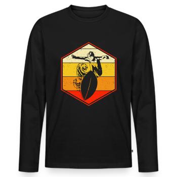 Skimboard Surf Skimbording Skimborder Cadeau - T-shirt manches longues Premium bio Homme - noir - Devant - Nico (187cm)