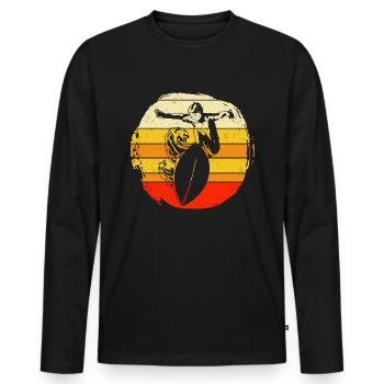Skimboard Surfing Skimborden Skimbording Cadeau - T-shirt manches longues Premium bio Homme - noir - Devant - Nico (187cm)