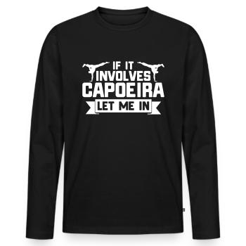 Capoeira Cadeau Brésil Arts Martiaux Capoeira - T-shirt manches longues Premium bio Homme - noir - Devant - Nico (187cm)