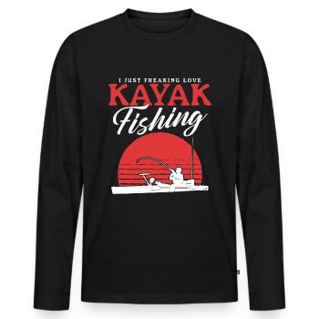 Kayak Pêche Kayak Kayaker Angler Cadeau - T-shirt manches longues Premium bio Homme - noir - Devant - Nico (187cm)