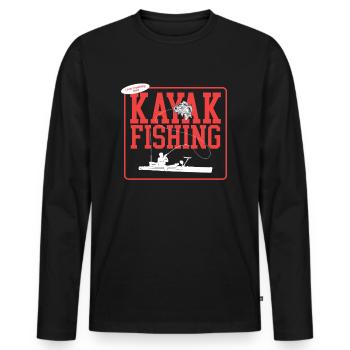 Kayak Pêche Kayak Pêcheur Kayak Kayaker Cadeau - T-shirt manches longues Premium bio Homme - noir - Devant - Nico (187cm)